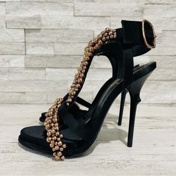 Roger Vivier Bronze Caviar Embellished Stiletto Heels Size 36.5 NWB $1795 Black - Picture 6 of 15